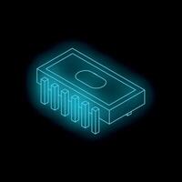 Glowing microchip symbolizing advanced technology and innovation vector