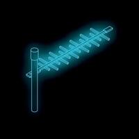 Log periodic dipole antenna receiving electromagnetic waves in isometric view vector