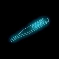 Digital medical thermometer showing normal body temperature on black background vector