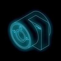 Modern medical equipment showing ct scan machine glowing with futuristic design vector