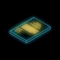Glowing neon resume representing job application and hiring process vector
