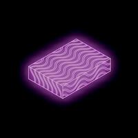 Bright neon purple rectangular prism showing wavy pattern on dark background vector
