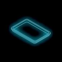 Neon blue light forming a rectangular shape on dark background vector