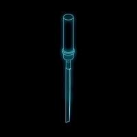 Neon screwdriver shining in the dark representing construction and repair vector