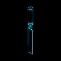 Neon chisel creating a modern woodworking design vector