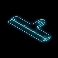 Cleaning tool icon glowing with neon light on black background vector