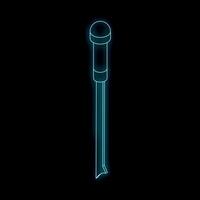 Neon blue awl glowing on black background vector