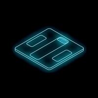 Glowing neon bathroom scale displaying weight on dark background vector
