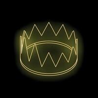Glowing neon crown representing royalty and power on dark background vector