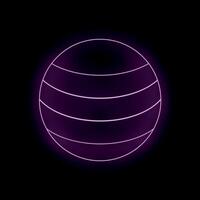 Glowing neon purple sphere with horizontal lines creating a futuristic vibe vector