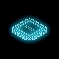 Glowing microchip representing advanced technology and innovation vector