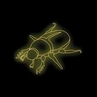Glowing neon beetle illuminating the darkness, a symbol of nature's resilience vector