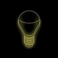 Glowing light bulb symbolizing innovation and bright ideas on black background vector
