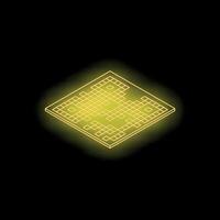 Glowing microchip representing advanced technology and innovation vector