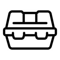 Closed styrofoam food container for take away delivery vector