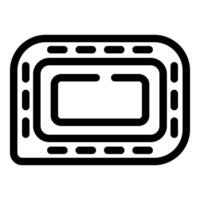 Stadium top view showing field and running tracks for sporting events vector