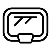 Airplane window showing wi fi signal, simple black line icon vector