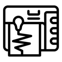 Sewing machine stitching zigzag pattern on fabric with light bulb icon vector