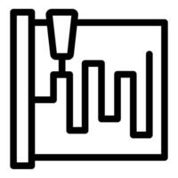 Plotter drawing a graph representing financial market fluctuations vector