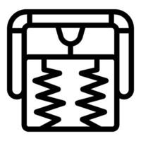 Electric pressing iron with temperature control displaying zigzag stitch setting vector
