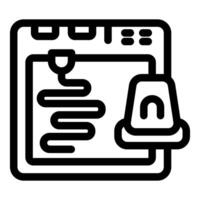 Online gps tracking app showing route and notification bell icon vector