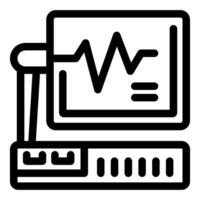 Electrocardiogram machine displaying heartbeat on monitor vector