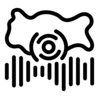 Voice recognition software analyzing sound wave for speech to text vector