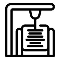 3d printer building object layer by layer using fdm technology vector