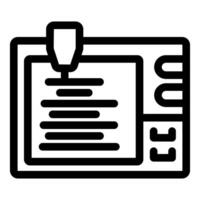 Laser engraving machine creating lines on material vector