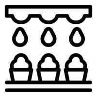 Smart farm irrigation system watering crops in pots vector