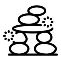 Balancing stones with loading symbol representing patience and mindfulness vector
