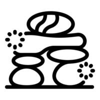 Spa stones balancing with soap and glitter creating relaxing atmosphere vector