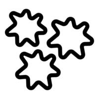 Three irregular stars forming a simple pattern on white background vector