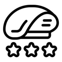Wireless ergonomic mouse receiving three star rating, outline icon vector