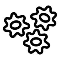 Three black cogwheels rotating together, symbolizing seamless teamwork and collaboration vector
