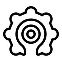 Black and white gear icon symbolizing settings and configuration vector