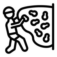 Climber practicing on climbing wall, overcoming challenges with strength and determination vector