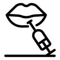 Lip augmentation injecting filler into lips for cosmetic enhancement vector