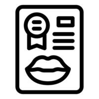 Speech therapist certifying correct lip pronunciation with quality certificate vector