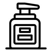 Dispenser bottle for shampoo, liquid soap or sanitizer is standing on surface vector