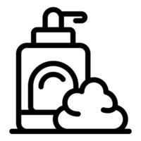 Liquid soap dispenser with foam for handwashing and hygiene vector