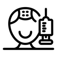 Doctor injecting botulinum toxin into forehead for facial rejuvenation vector