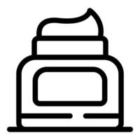Open cosmetic cream jar displaying soft white cream vector