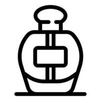 Elegant perfume bottle with round shape and distinctive cap vector