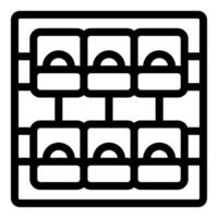 Seedling tray showing growing medium and seed starting cells for easy planting vector