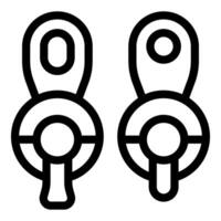 Two zipper pullers showing open and closed positions vector
