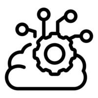 Cloud computing management with gear and network connections vector