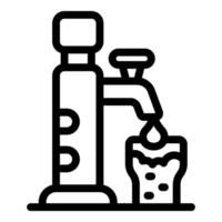 Water dispenser pouring fresh water into glass, hydration and refreshment vector