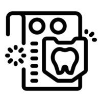 Dental x ray showing tooth and loading status on monitor vector