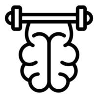 Brain lifting weights representing mental strength and resilience vector